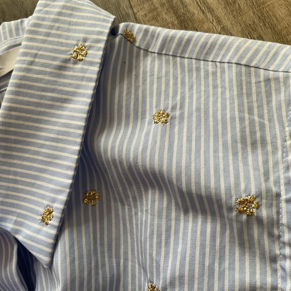 Derek Lam 10 Crosby Striped Lace Up Back Sleeveless Shirt Button Front Size4 - Picture 5 of 5